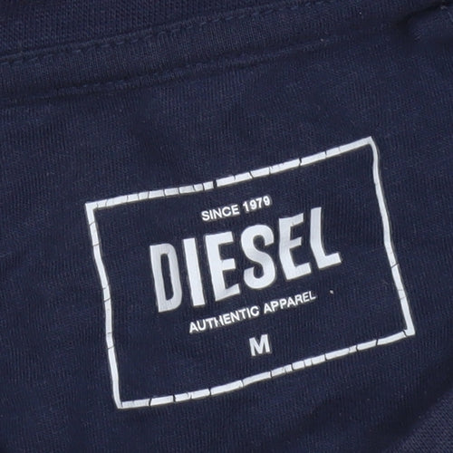 Diesel Mens Navy Blue Crew Neck Cotton Short Sleeve T-Shirt M