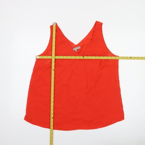 Anthology Womens Red V-Neck Sleeveless Camisole Top Size 18