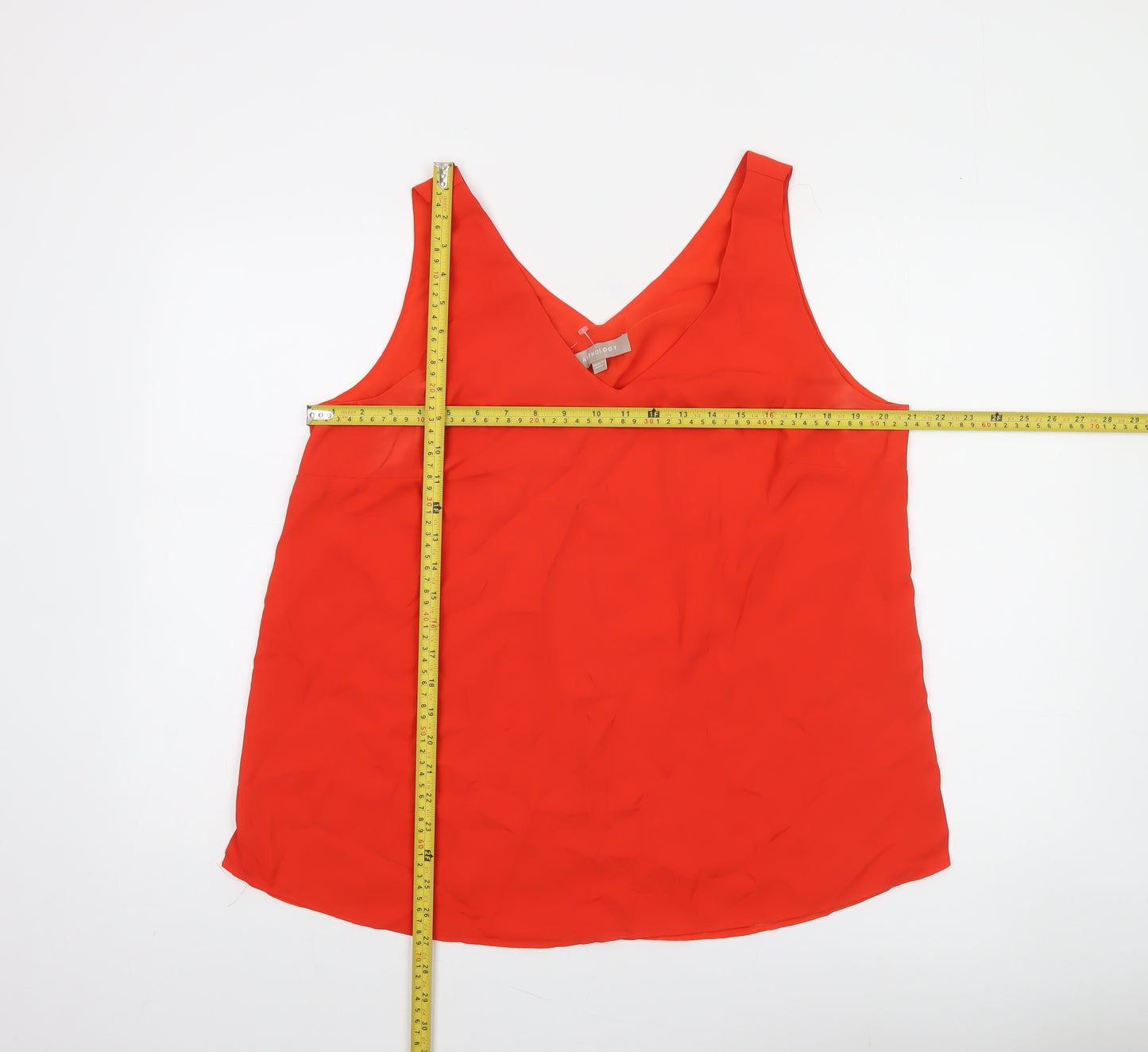 Anthology Womens Red V-Neck Sleeveless Camisole Top Size 18