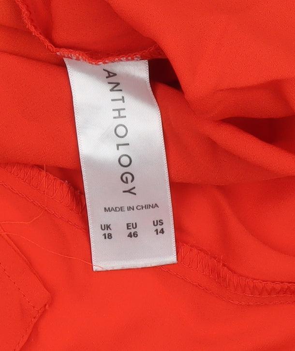 Anthology Womens Red V-Neck Sleeveless Camisole Top Size 18