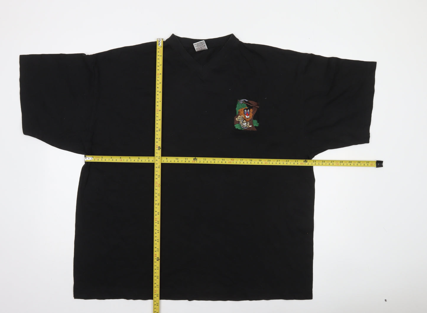 Hanes Mens Black 2XL Looney Tunes V-Neck Graphic T-Shirt