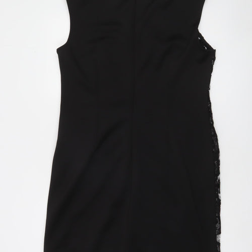SD Collection Women Black Size 16 Lace Sequin Sheath Cocktail Dress