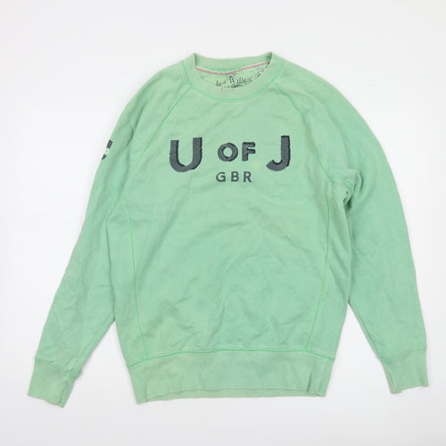 Jack Wills Men's Green Cotton Graphic Pullover Sweatshirt Size M