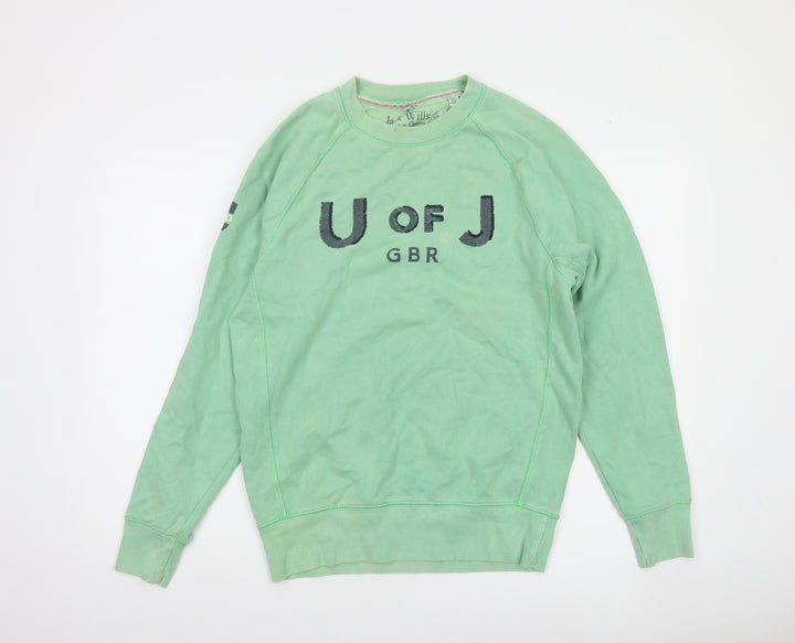Jack Wills Men's Green Cotton Graphic Pullover Sweatshirt Size M