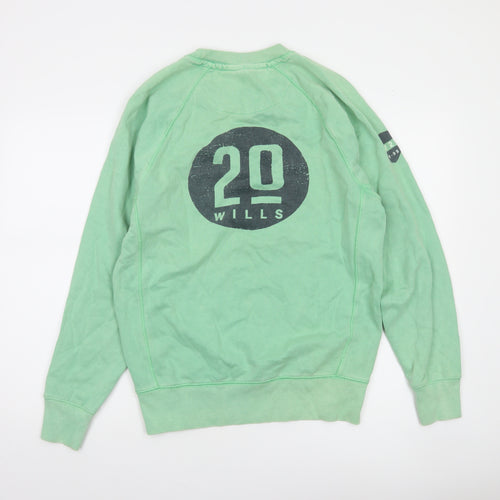 Jack Wills Men's Green Cotton Graphic Pullover Sweatshirt Size M