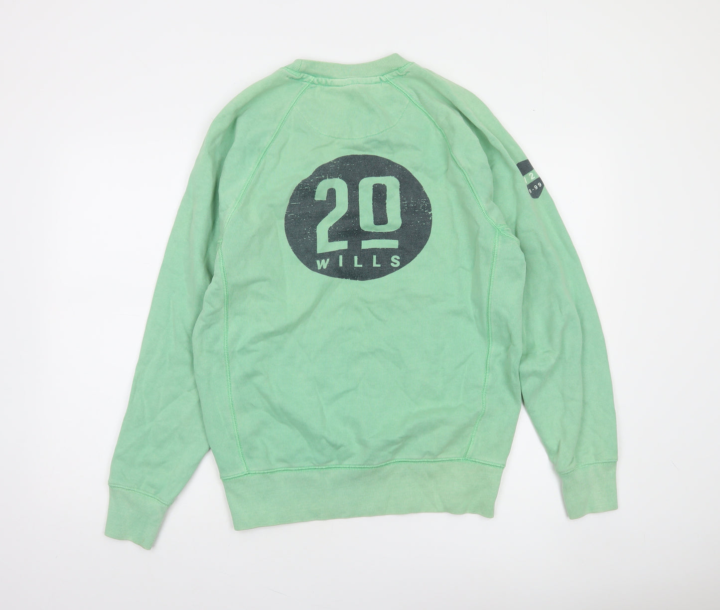Jack Wills Men's Green Cotton Graphic Pullover Sweatshirt Size M