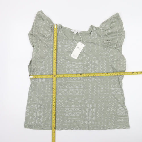 Marks and Spencer Women’s Green Ruffle Sleeve Cotton Blouse Size 16
