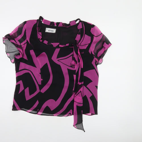 JomHay Womens Multicoloured Geometric Chiffon Tunic Blouse Size 16
