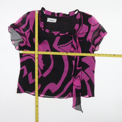 JomHay Womens Multicoloured Geometric Chiffon Tunic Blouse Size 16