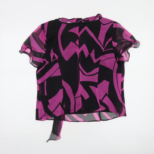 JomHay Womens Multicoloured Geometric Chiffon Tunic Blouse Size 16