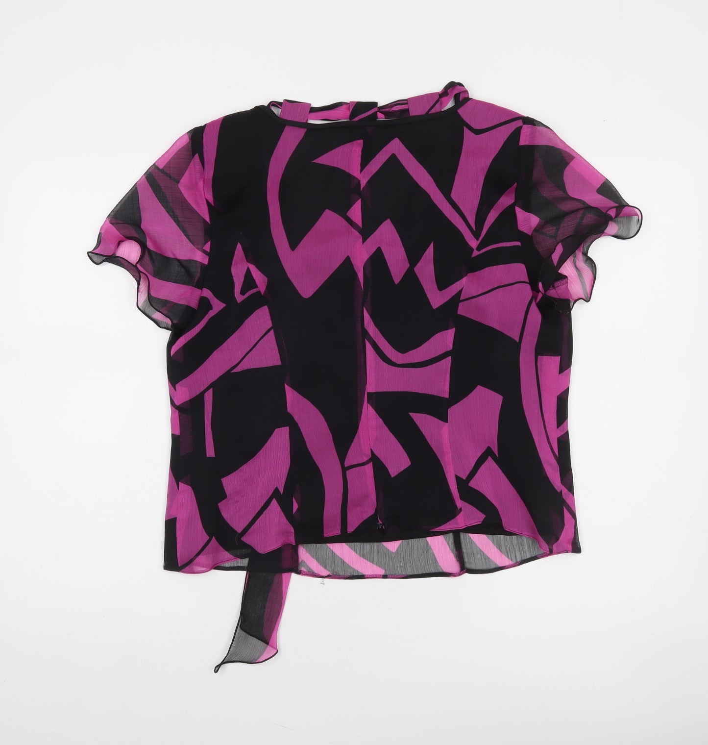 JomHay Womens Multicoloured Geometric Chiffon Tunic Blouse Size 16
