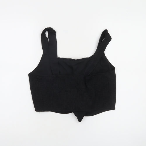 Savida Women's Black Cropped Square Neck Tank Top Size 18
