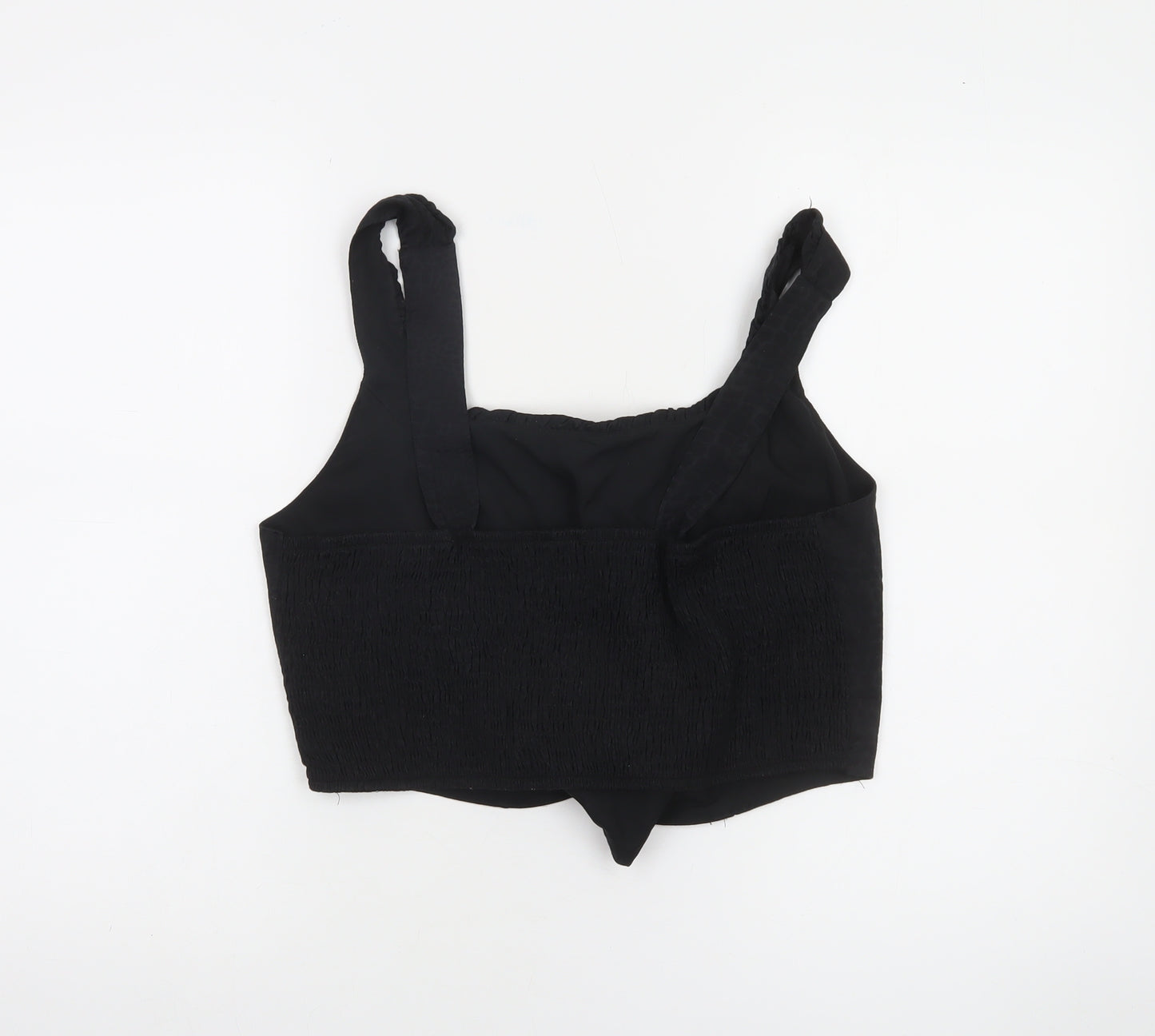 Savida Women's Black Cropped Square Neck Tank Top Size 18