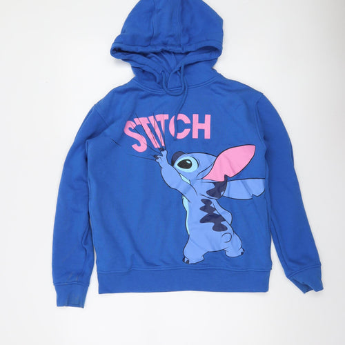 Disney Women's Blue Stitch Pullover Hoodie XS Hooded Sweatshirt