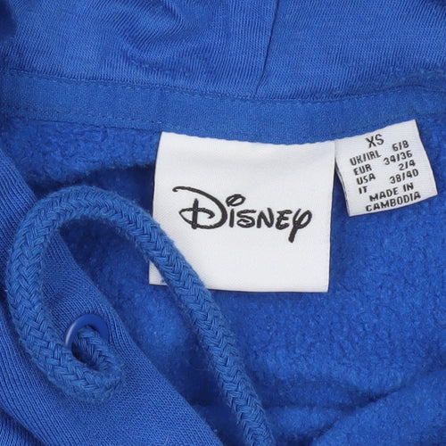 Disney Women's Blue Stitch Pullover Hoodie XS Hooded Sweatshirt