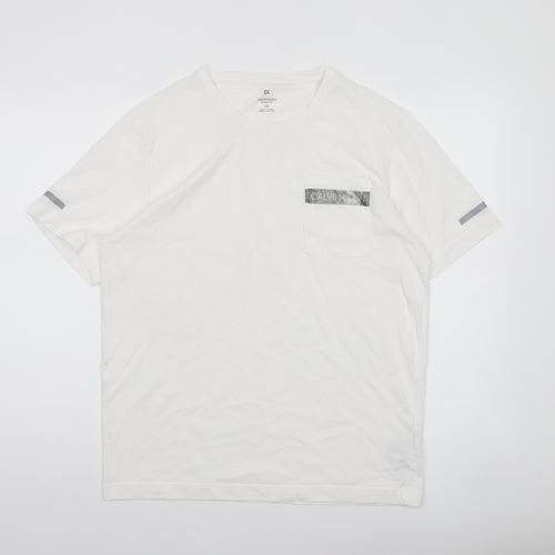 Calvin Klein Mens White Performance Logo T-Shirt Size L