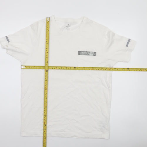 Calvin Klein Mens White Performance Logo T-Shirt Size L