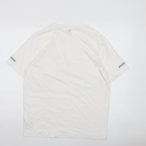 Calvin Klein Mens White Performance Logo T-Shirt Size L