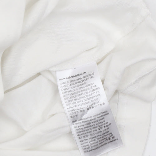 Calvin Klein Mens White Performance Logo T-Shirt Size L