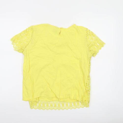 ASOS Women’s Yellow Lace Crochet Short Sleeve Blouse Size M