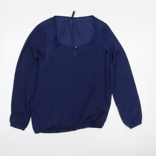 Bershka Women's Blue Long Sleeve Polyester Blouse Size S