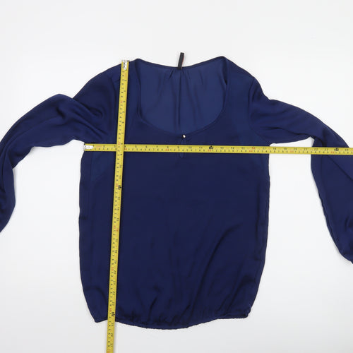 Bershka Women's Blue Long Sleeve Polyester Blouse Size S