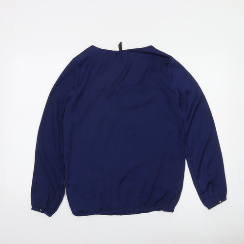 Bershka Women's Blue Long Sleeve Polyester Blouse Size S