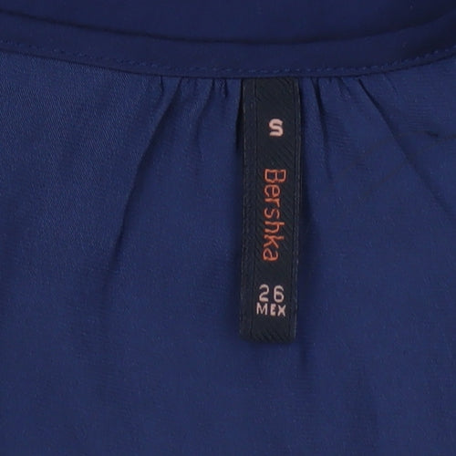Bershka Women's Blue Long Sleeve Polyester Blouse Size S