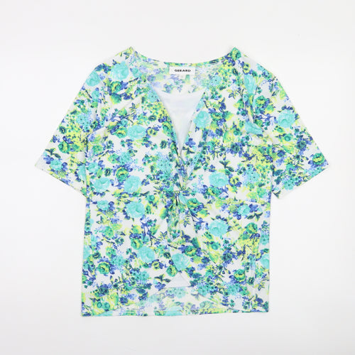 Gerard Womens Multicoloured Floral Wrap Blouse Size 10