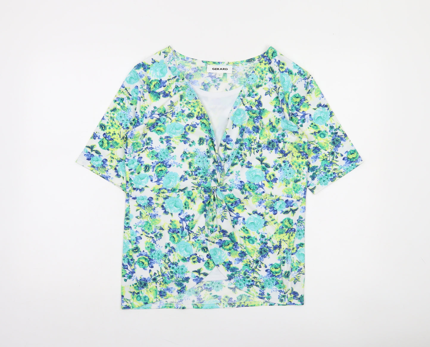 Gerard Womens Multicoloured Floral Wrap Blouse Size 10