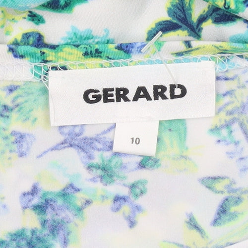 Gerard Womens Multicoloured Floral Wrap Blouse Size 10