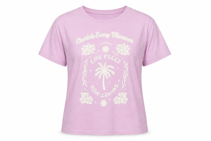 Pull&Bear Women's Pink Graphic Cotton Short Sleeve T-Shirt M