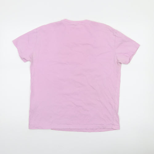 Pull&Bear Women's Pink Graphic Cotton Short Sleeve T-Shirt M