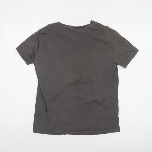 Pull & Bear Women's Grey 'Chase Sunsets' Cotton T-Shirt XS