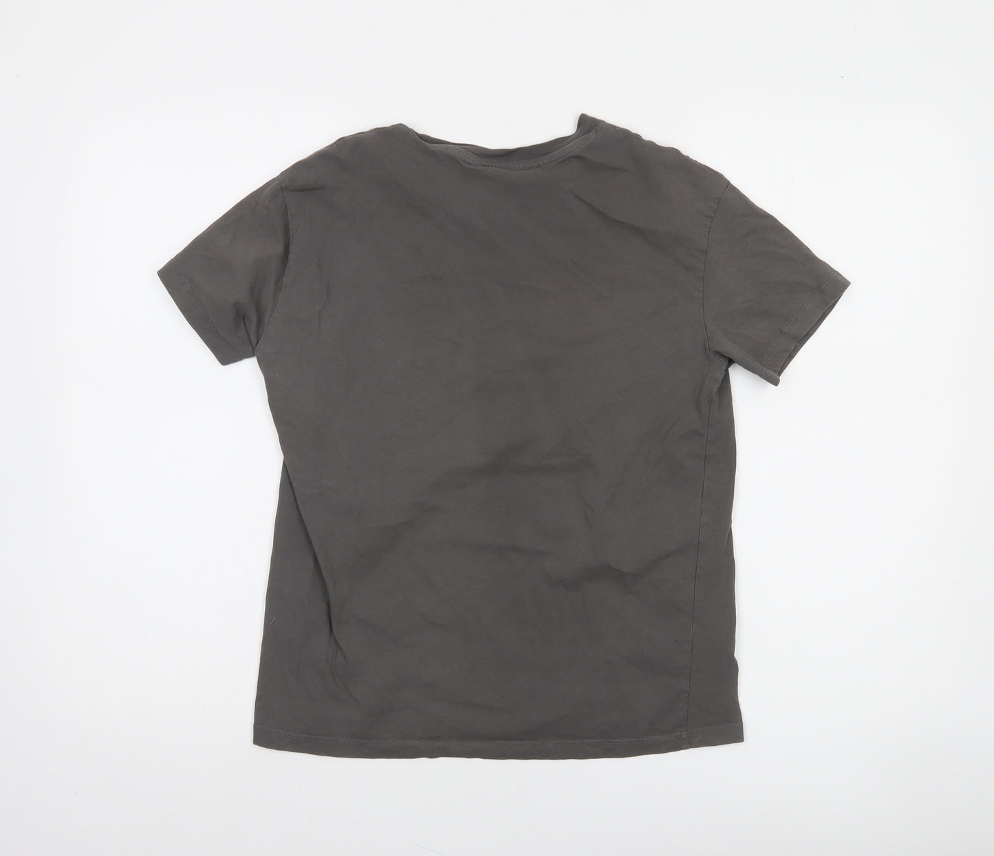 Pull & Bear Women's Grey 'Chase Sunsets' Cotton T-Shirt XS