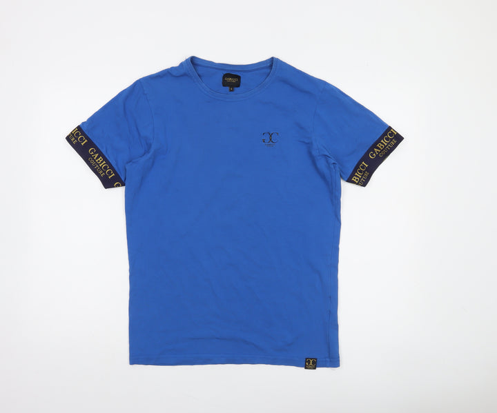 Gabicci Couture Men’s Blue Short Sleeve Logo T-Shirt Size S