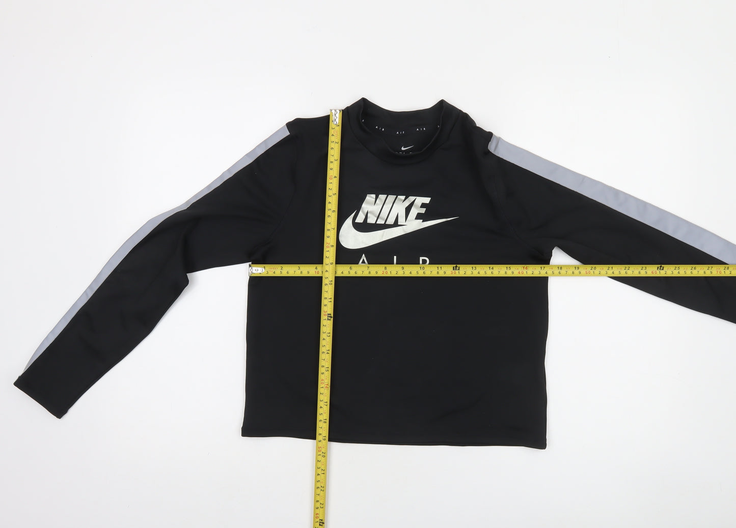 Nike Women Black Dri-FIT Air Long Sleeve Cropped T-Shirt M