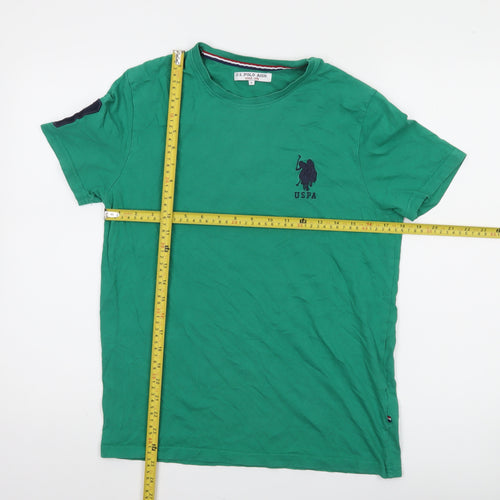 U.S. Polo Assn. Men's Green Cotton Crew Neck Short Sleeve T-Shirt Size S