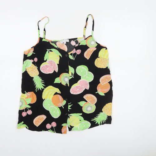 Warehouse Women's Black Fruit Print Camisole Tank Top Size 14