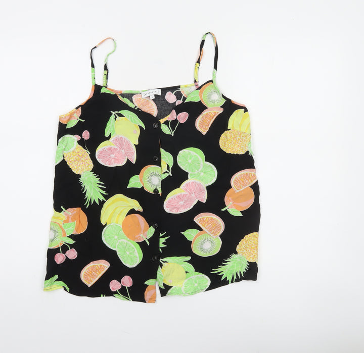 Warehouse Women's Black Fruit Print Camisole Tank Top Size 14