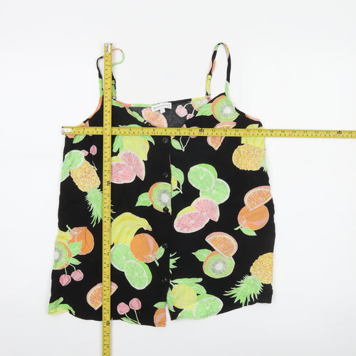 Warehouse Women's Black Fruit Print Camisole Tank Top Size 14