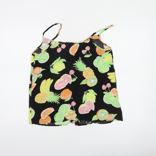 Warehouse Women's Black Fruit Print Camisole Tank Top Size 14