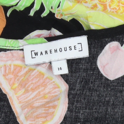 Warehouse Women's Black Fruit Print Camisole Tank Top Size 14