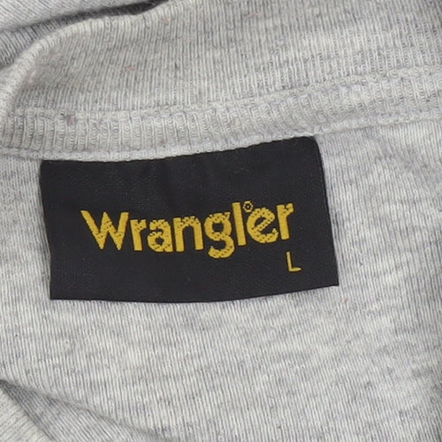 Wrangler Men's Grey V-Neck Short Sleeve T-Shirt Size L
