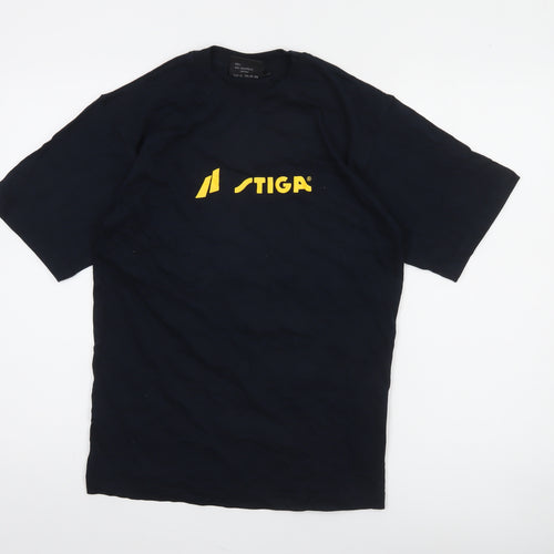 STIGA Men's Black XS Sports Logo Cotton T-Shirt