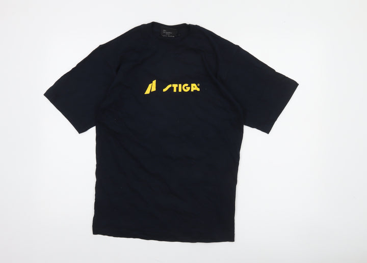 STIGA Men's Black XS Sports Logo Cotton T-Shirt