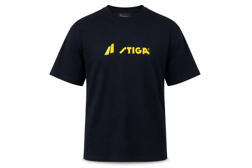 STIGA Men's Black XS Sports Logo Cotton T-Shirt