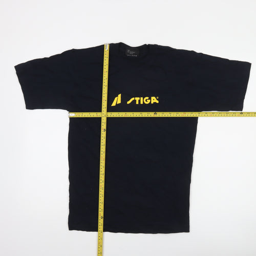 STIGA Men's Black XS Sports Logo Cotton T-Shirt