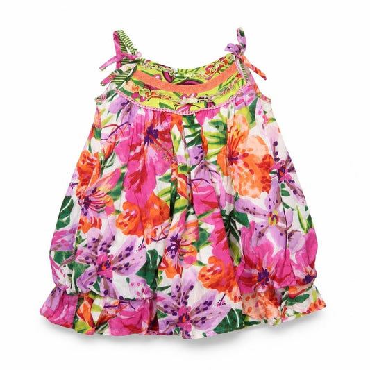 Catimini Girls Multicoloured Floral A-Line Sleeveless Dress 3 Years