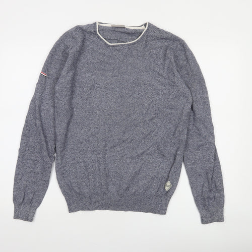 Diesel Men's Blue Cotton Crew Neck Pullover Jumper Size S
